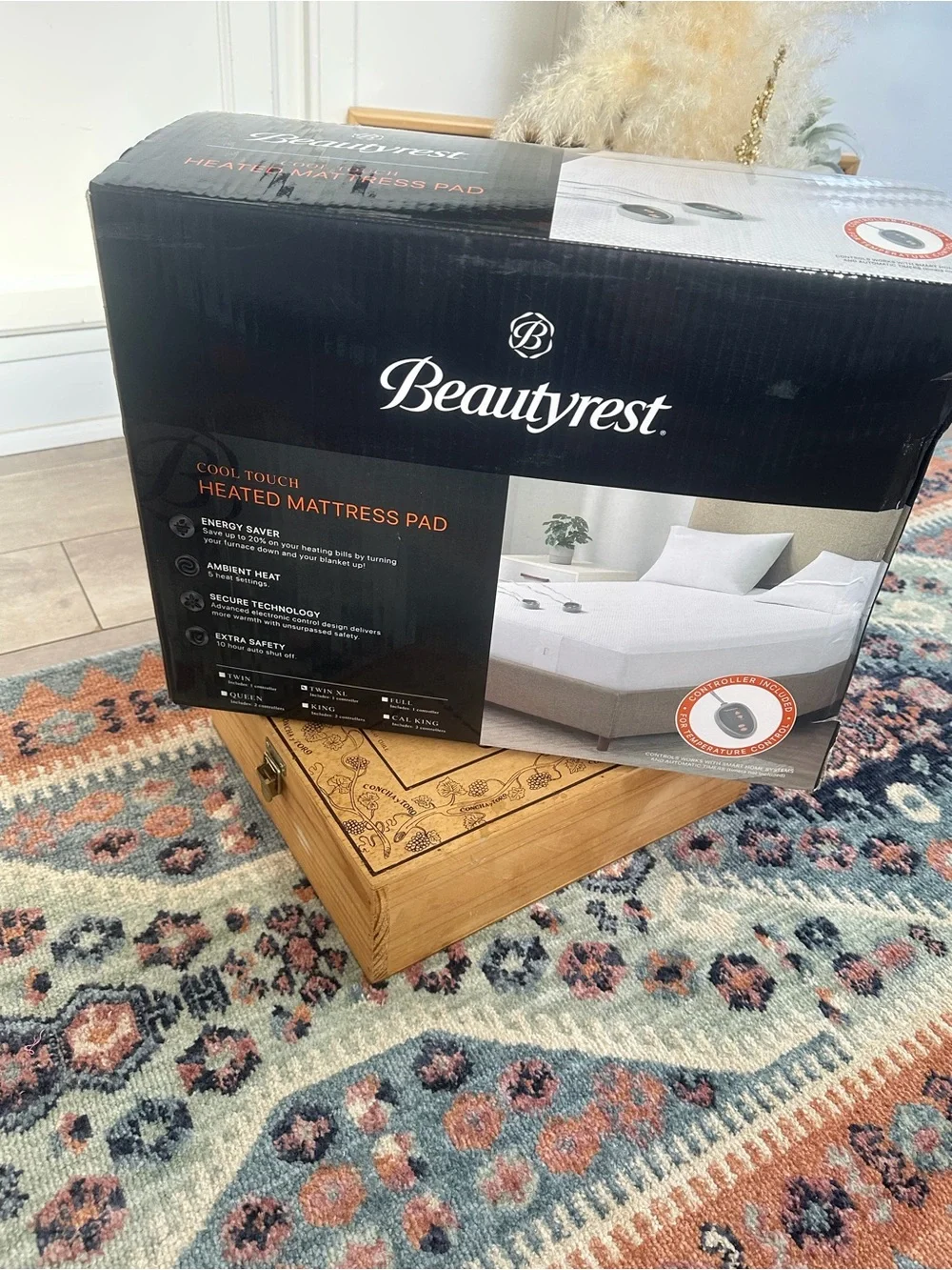 New Beauty Rest Cool Touch Heated Mattress Pad Size Twin XL New in Box